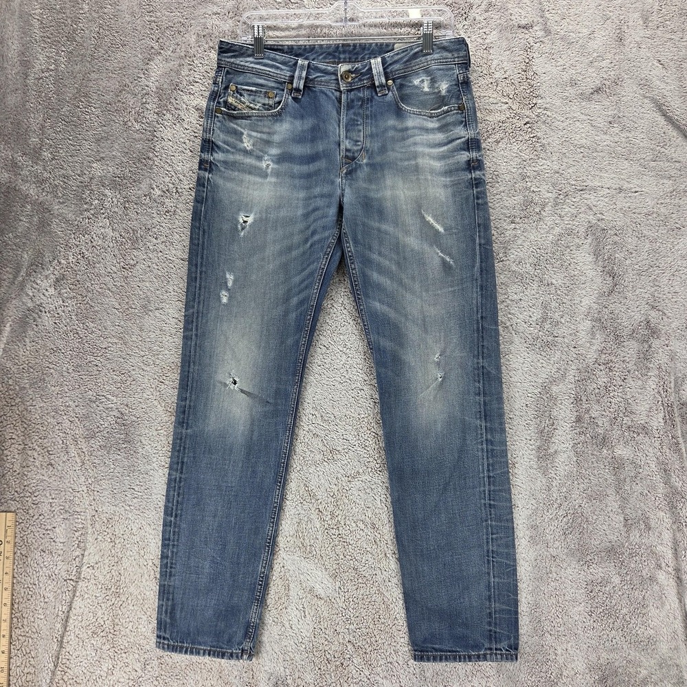 Diesel Jeans Mens 29x30 Blue Larkee-Beex Regular Tapered Medium Wash 0857M